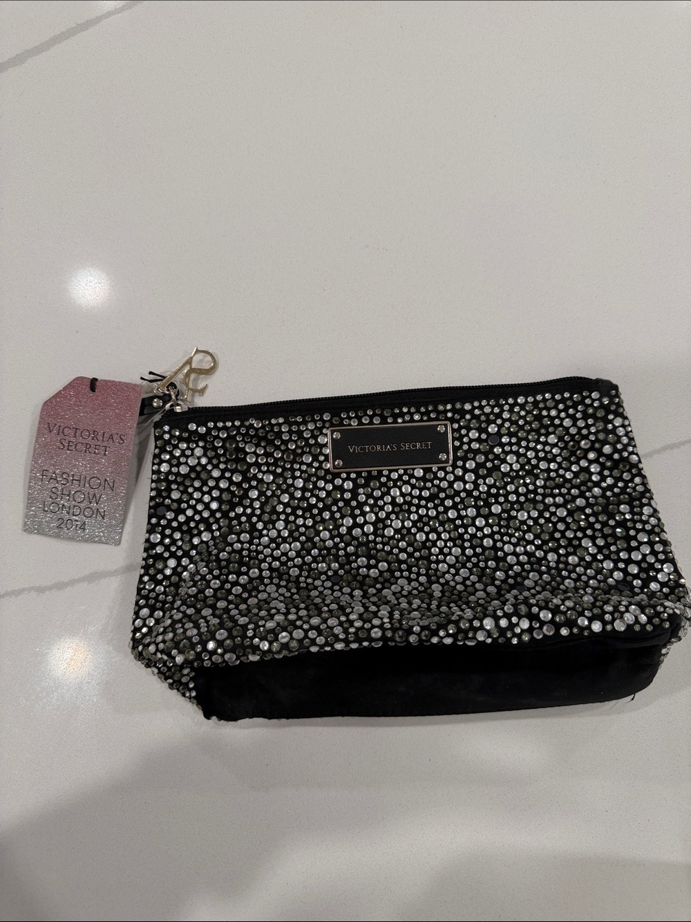 2014 Victoria's Secret Fashion Show - Black Rhinestone-Studded Cosmetic Pouch